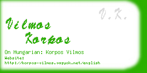 vilmos korpos business card